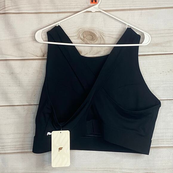 Fabletics Black Blare Cross Back Medium Impact Sports Bra Size 4X - Picture 5 of 6